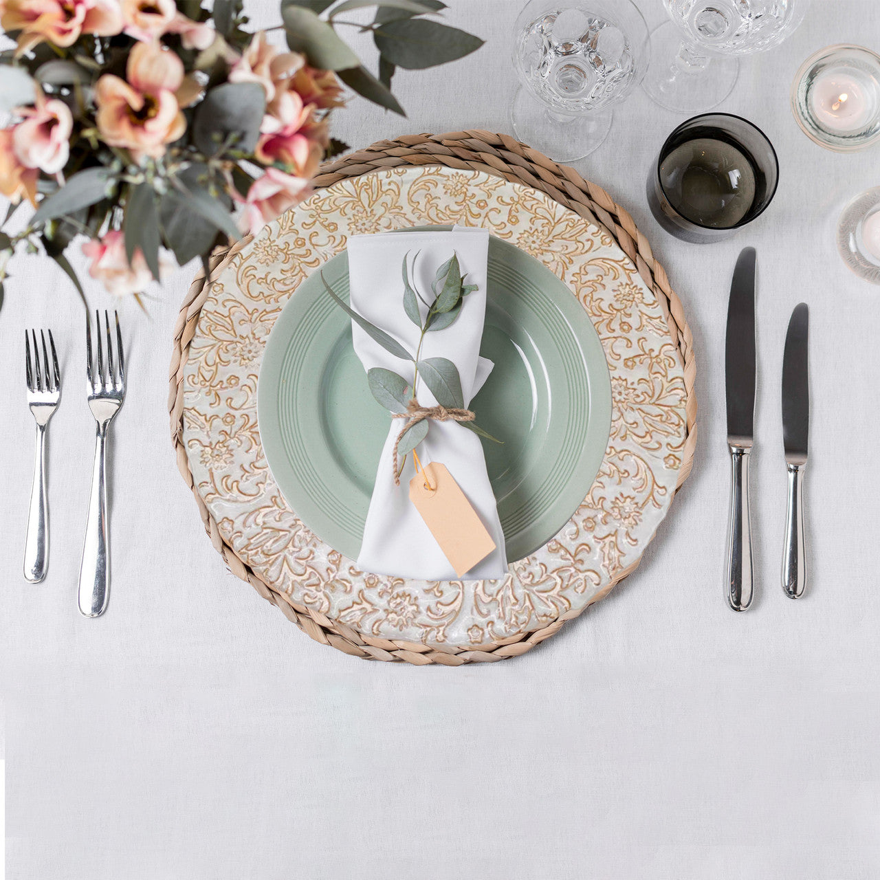 Round Charger Plate - Royal Rose Gold x 6