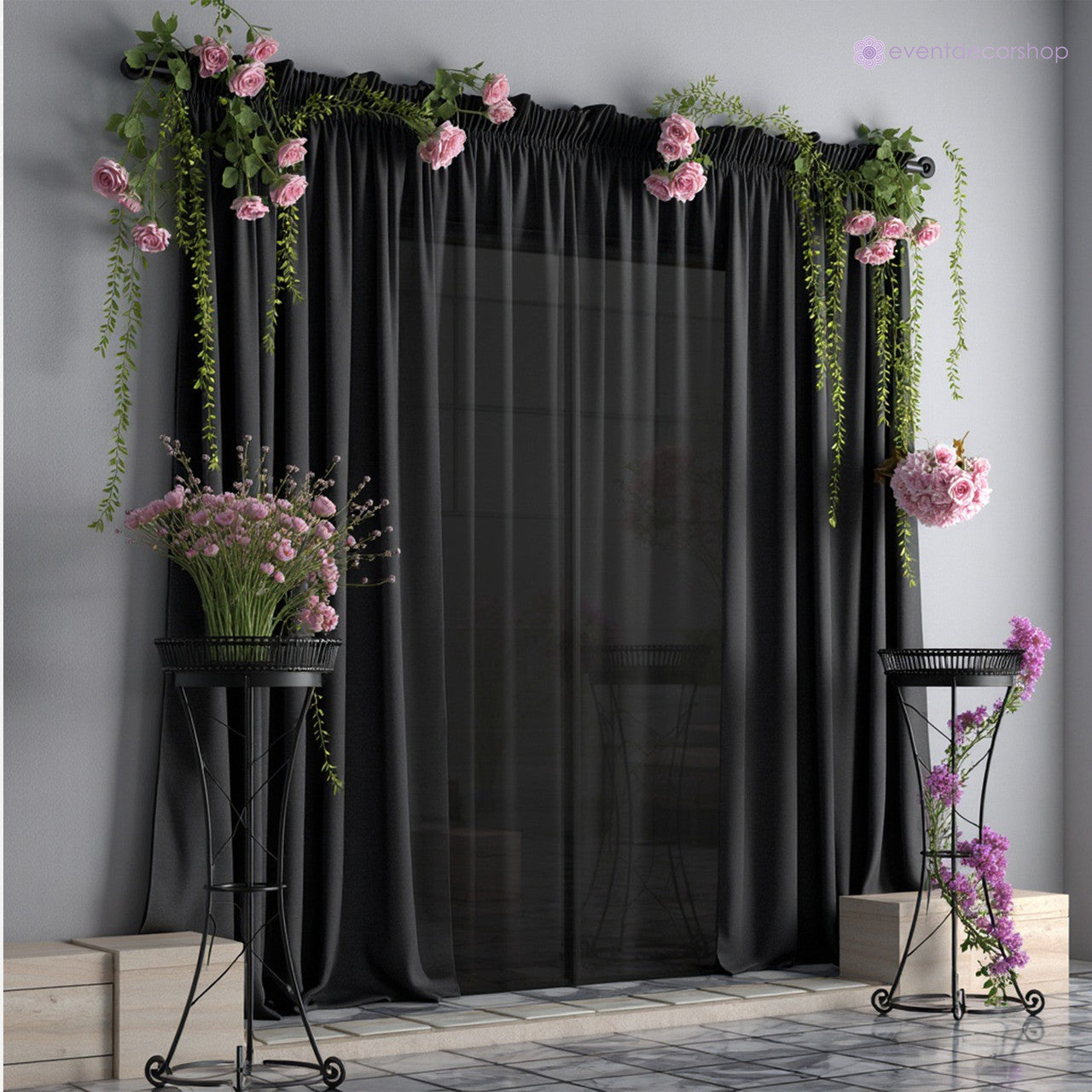 100GSM Ice Silk Photography Backdrop (No Swag) - Black