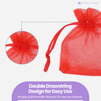 Organza Bags - 7cm x 9cm - 100pcs - Red
