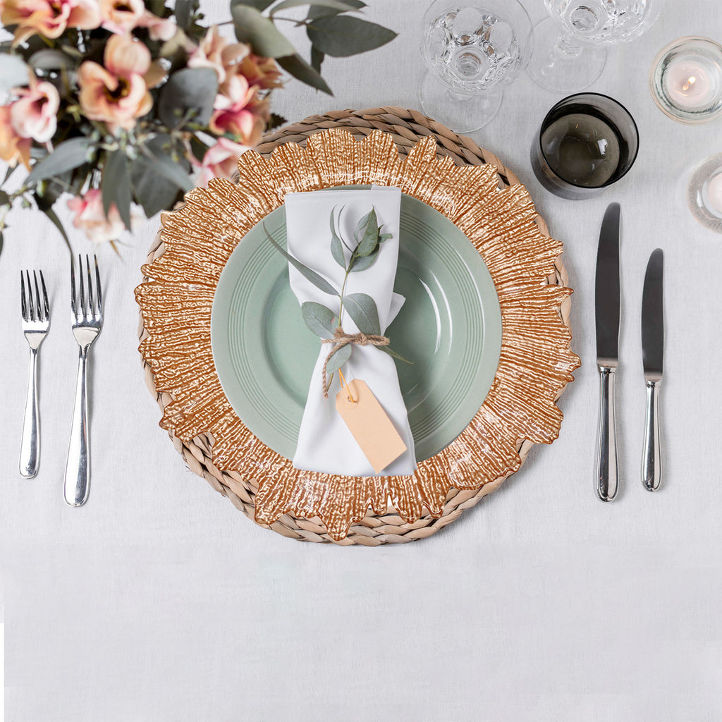 Round Charger Plate - Vintage Rose Gold x 6