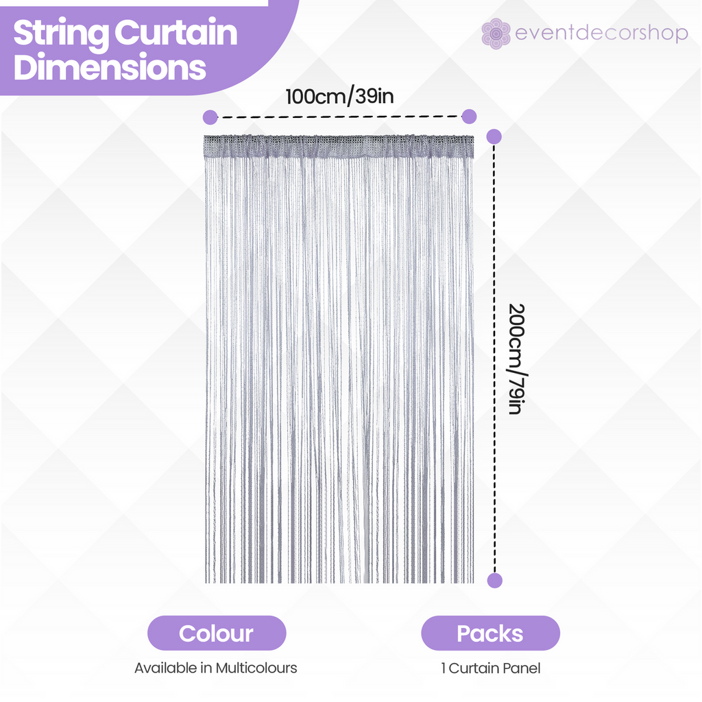 String Curtain Panel - Silver