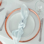 Round Charger Plate - Clear with Rose Gold Trim x 6