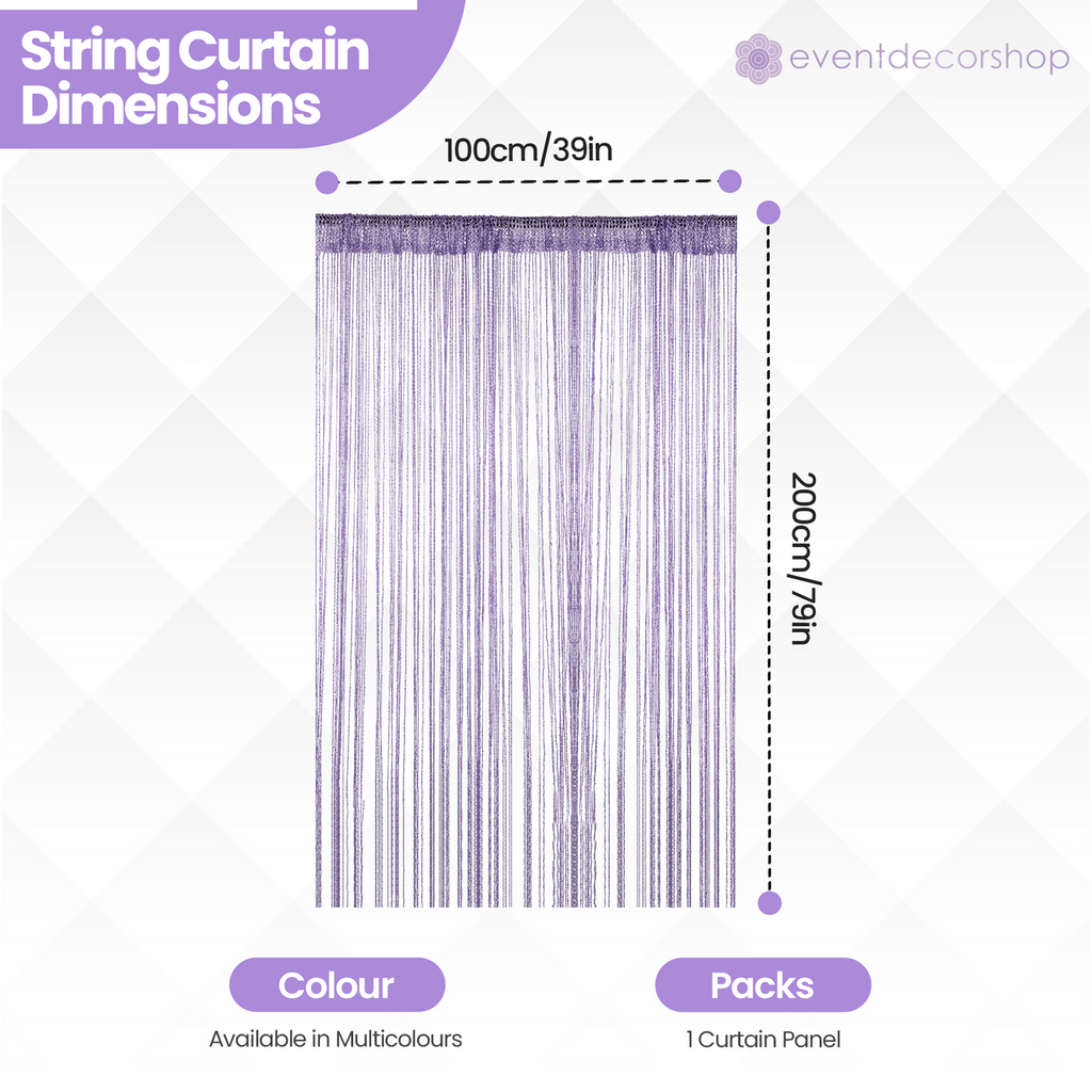 String Curtain Panel - Light Purple