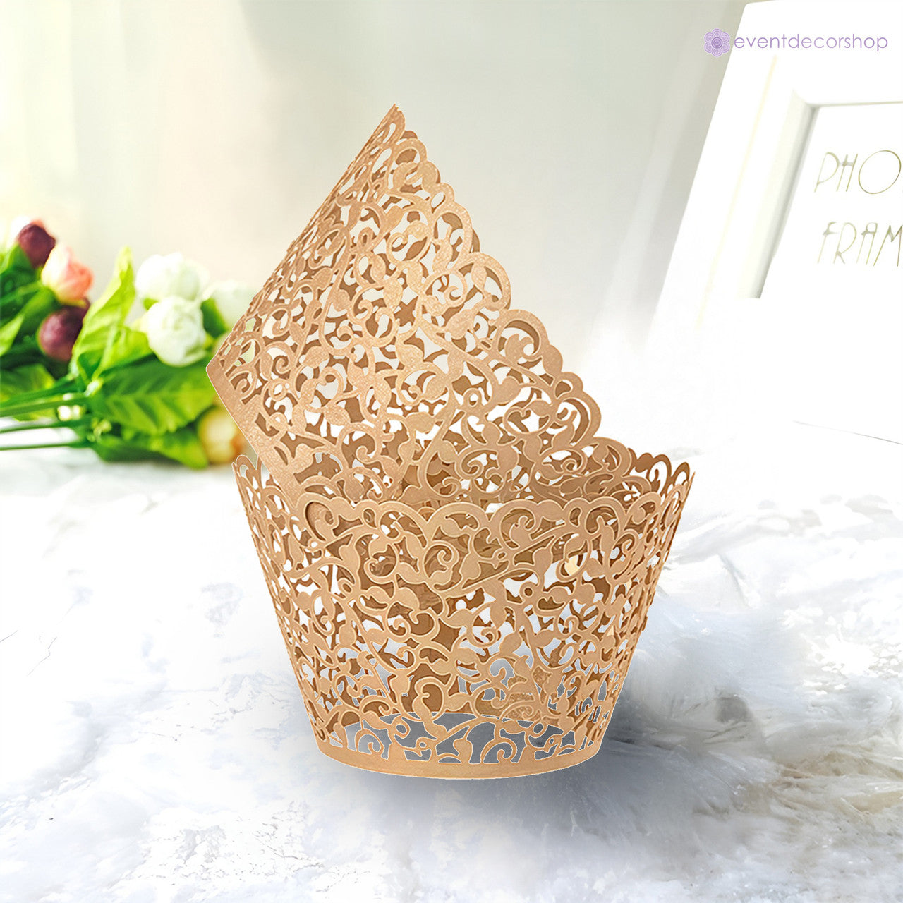 25x Laser Cut Cupcake Wrappers - Ivory