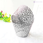 25x Laser Cut Cupcake Wrappers - White
