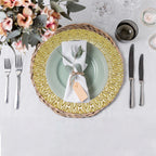 Round Charger Plate - Peacock Gold x 6