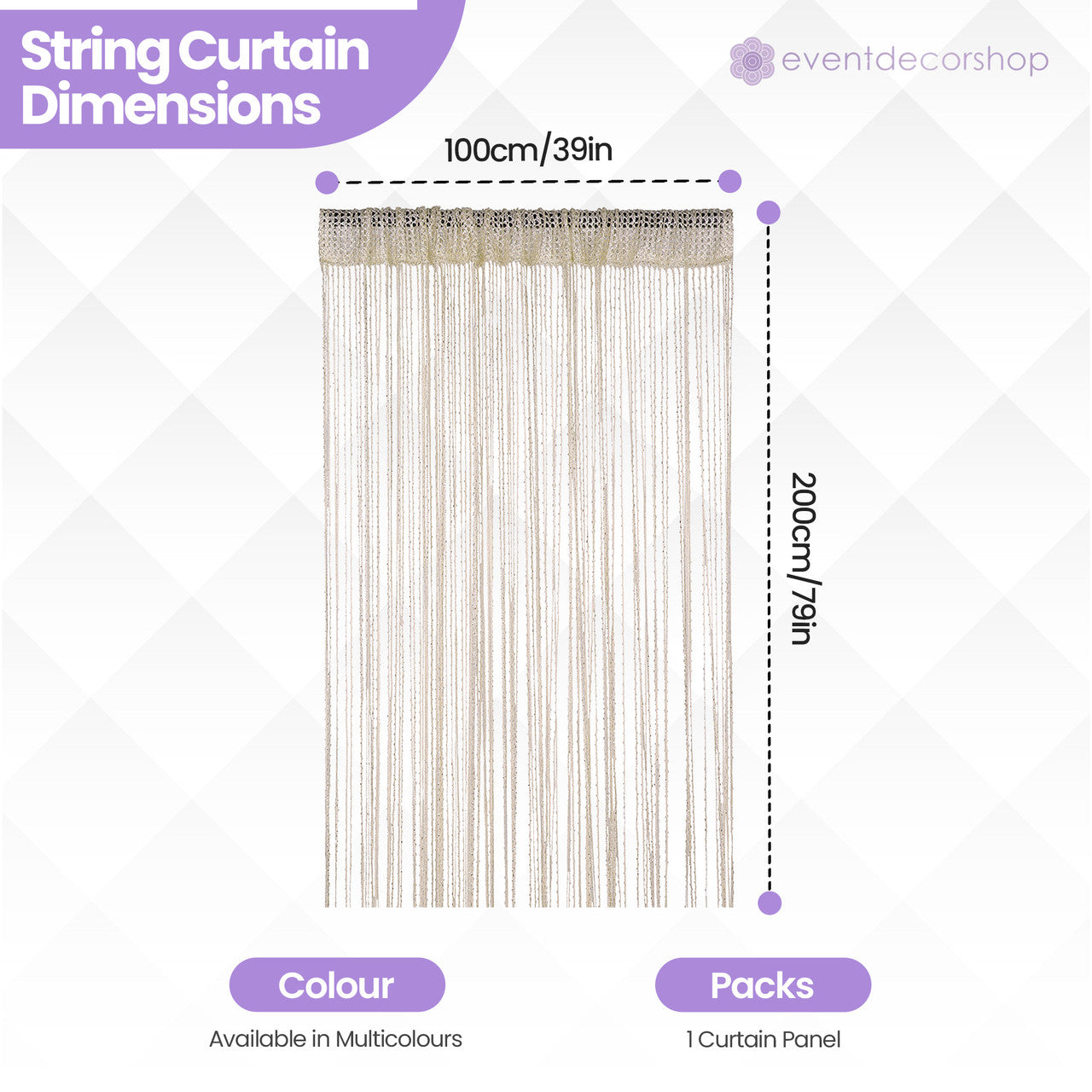 String Curtain Panel - Beige