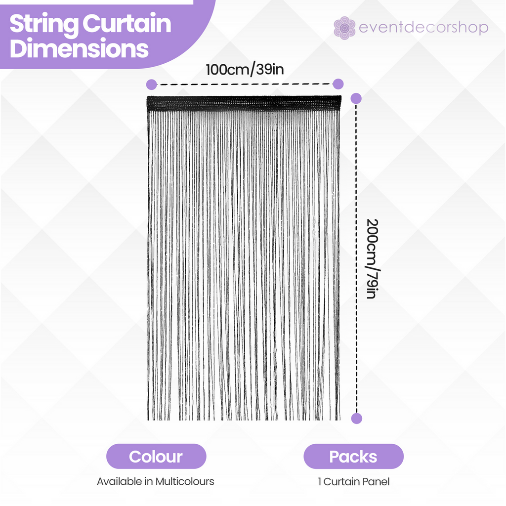 String Curtain Panel - Black