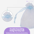 Organza Bags - 7cm x 9cm - 100pcs - Blue