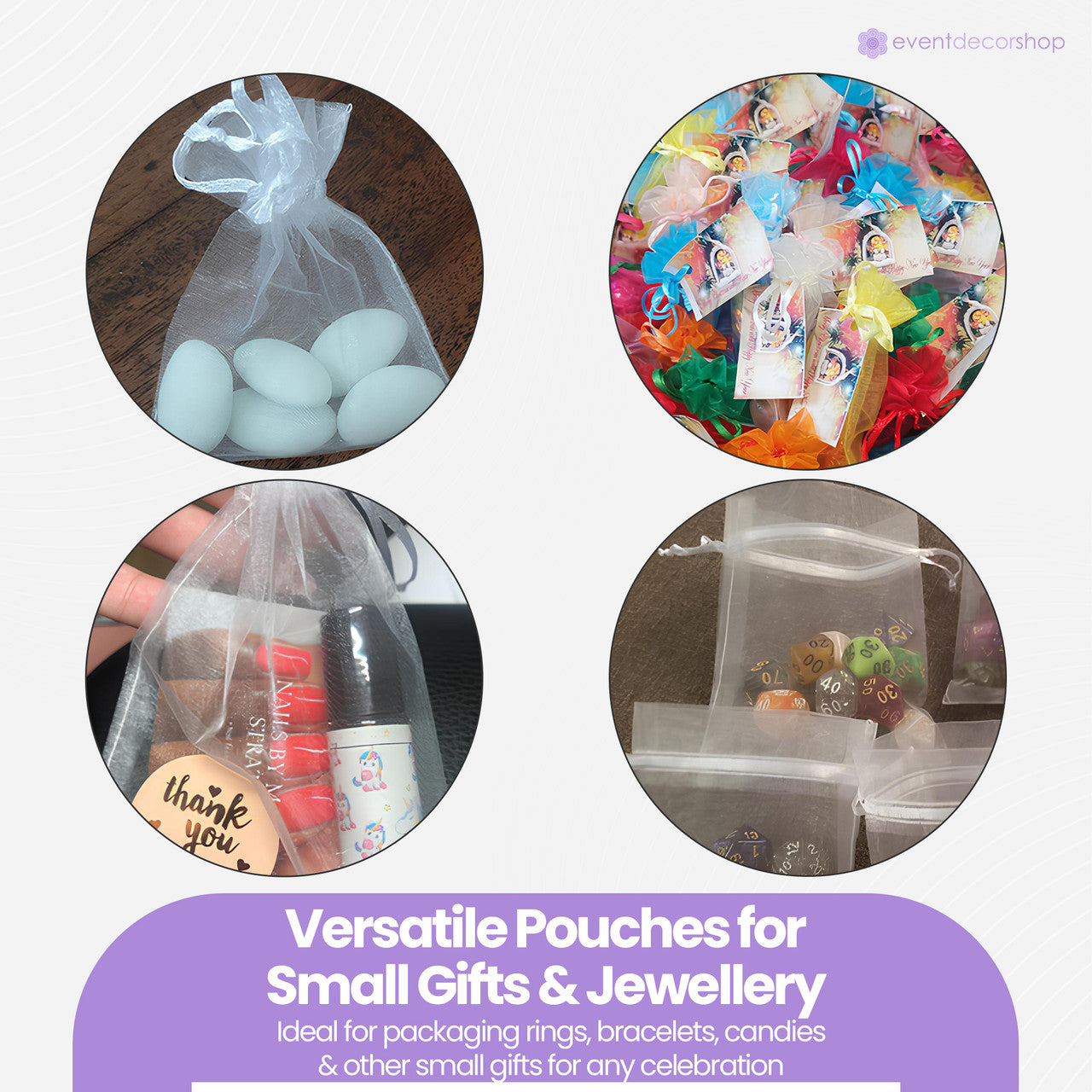 Organza Bags - 7cm x 9cm - 100pcs - Blue