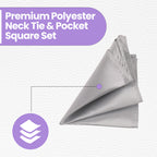 Silver Tie and Handkerchief