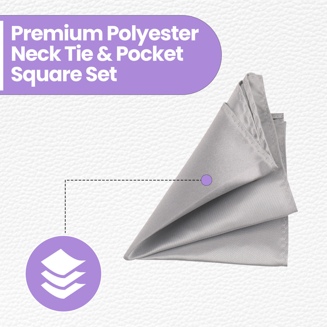 Silver Tie and Handkerchief