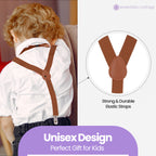 Kids Braces with Bow Tie - 25mm - Brown