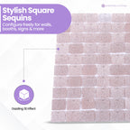 30x30cm Glitter Finish Sequin Wall Panel - Glitter Rose Gold