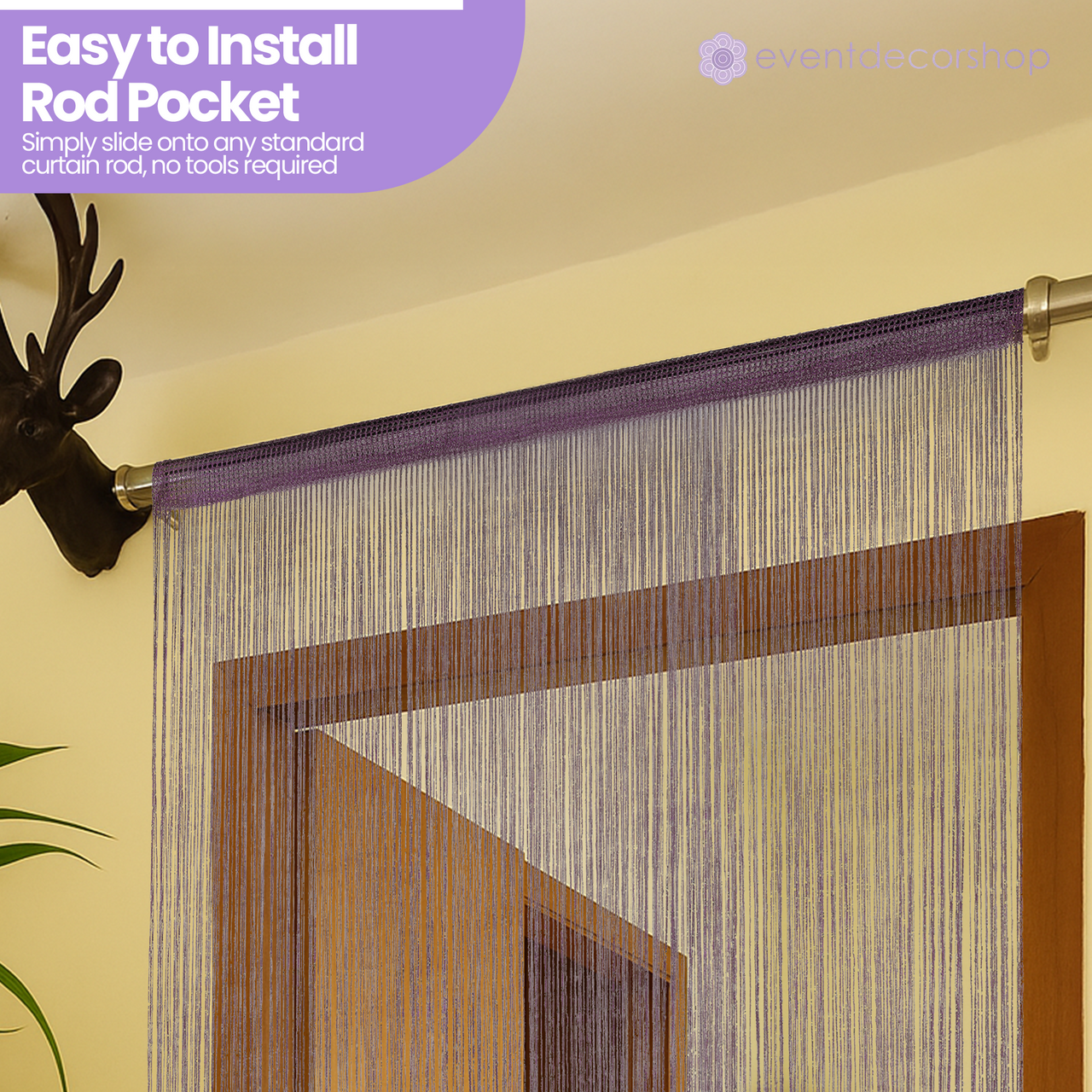 String Curtain Panel - Dark Purple
