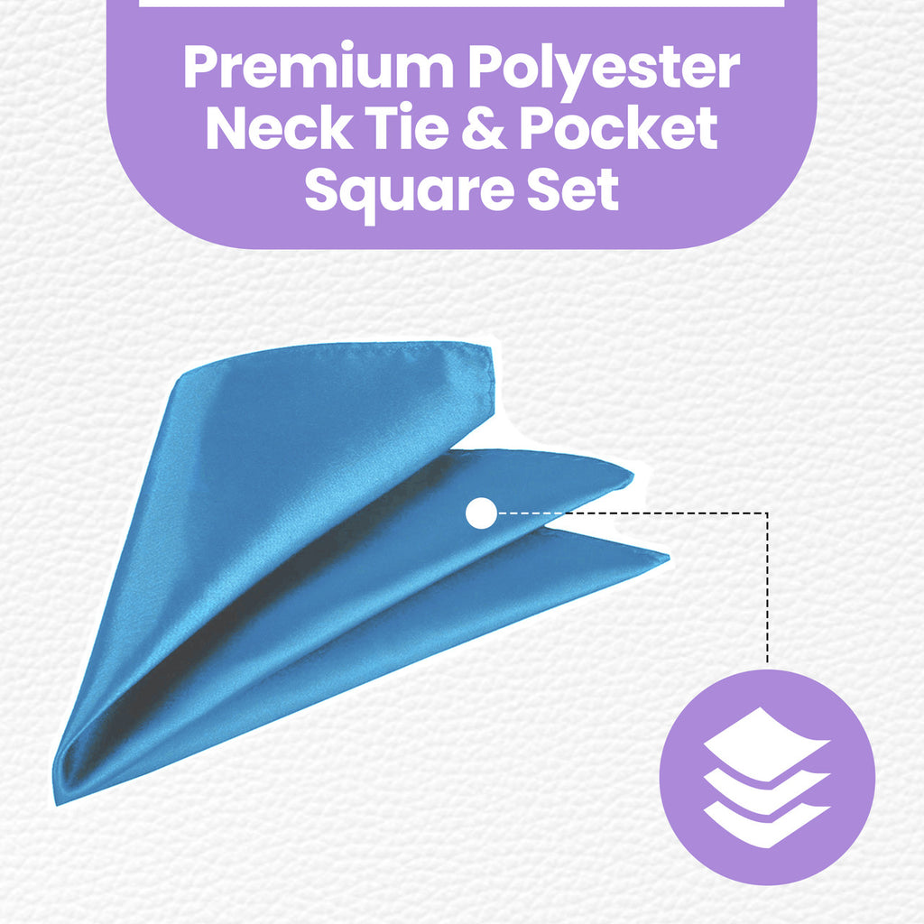 Sky Blue Tie and Handkerchief
