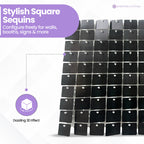 30x30cm Sequin Wall Panel - Metal Black