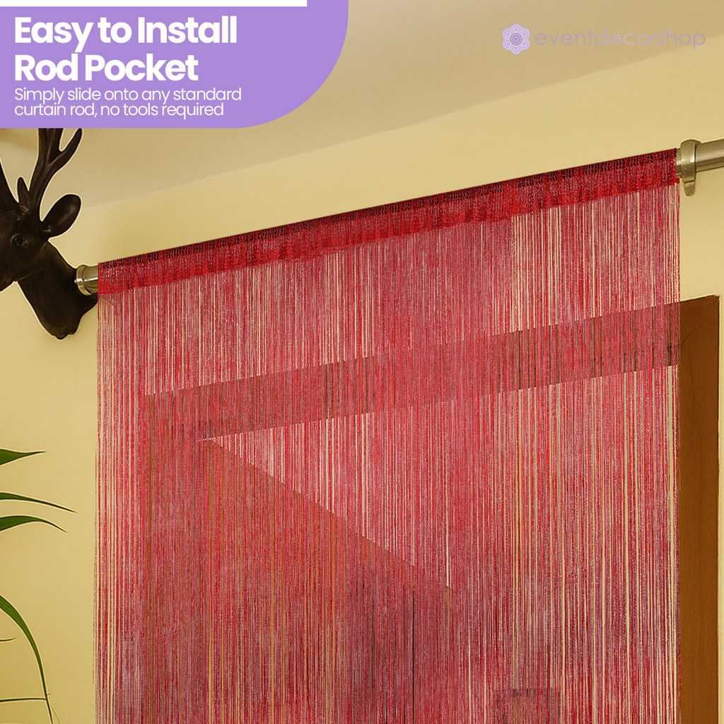String Curtain Panel - Red