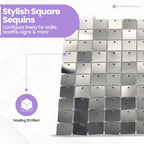30x30cm Sequin Wall Panel- Metal Silver