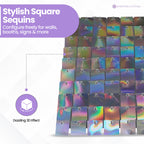 Square Sequin Wall Backdrop Panels - Silver