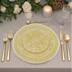 Round Charger Plate - Mandala Flower Gold x 6