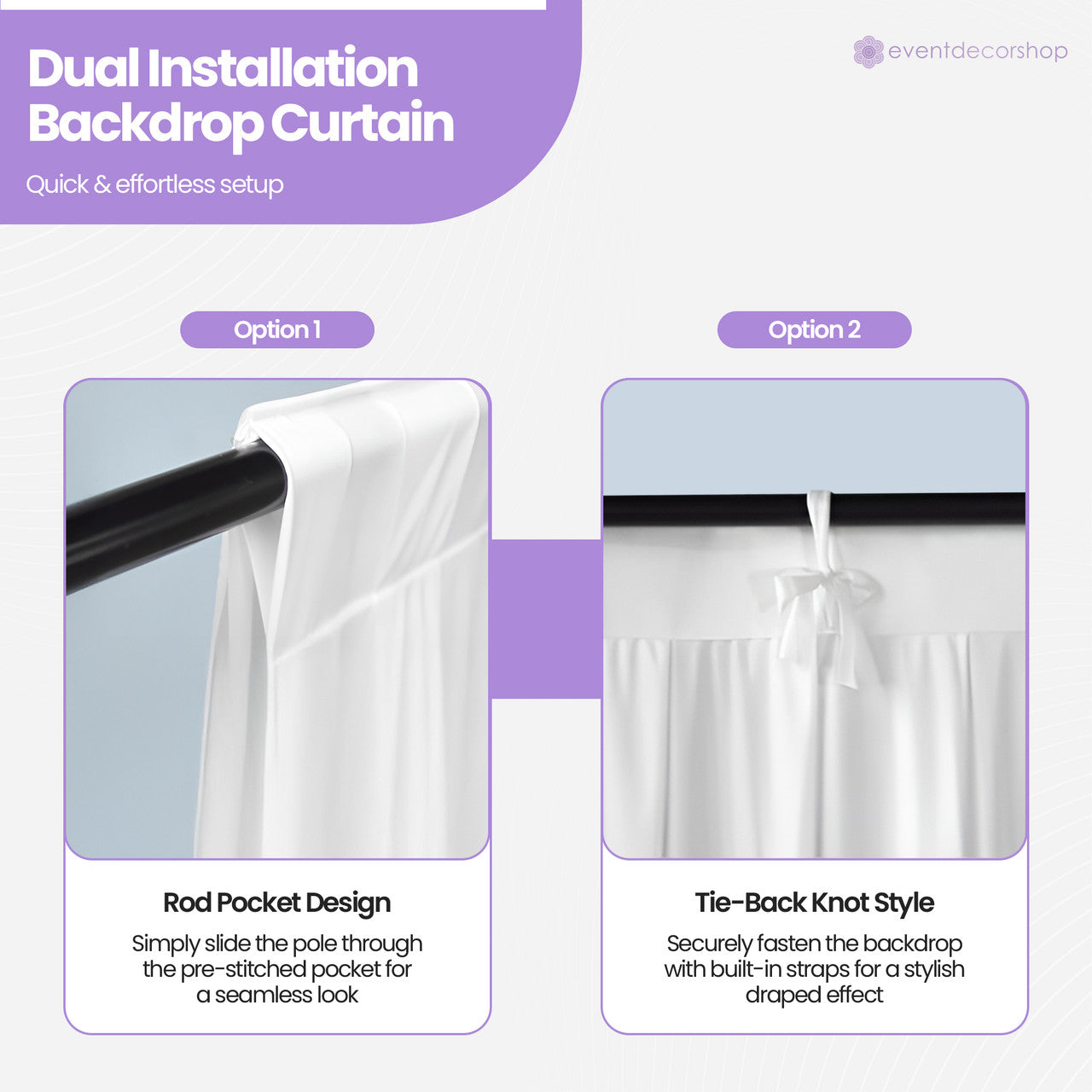 100GSM Ice Silk Photography Backdrop (No Swag) - White