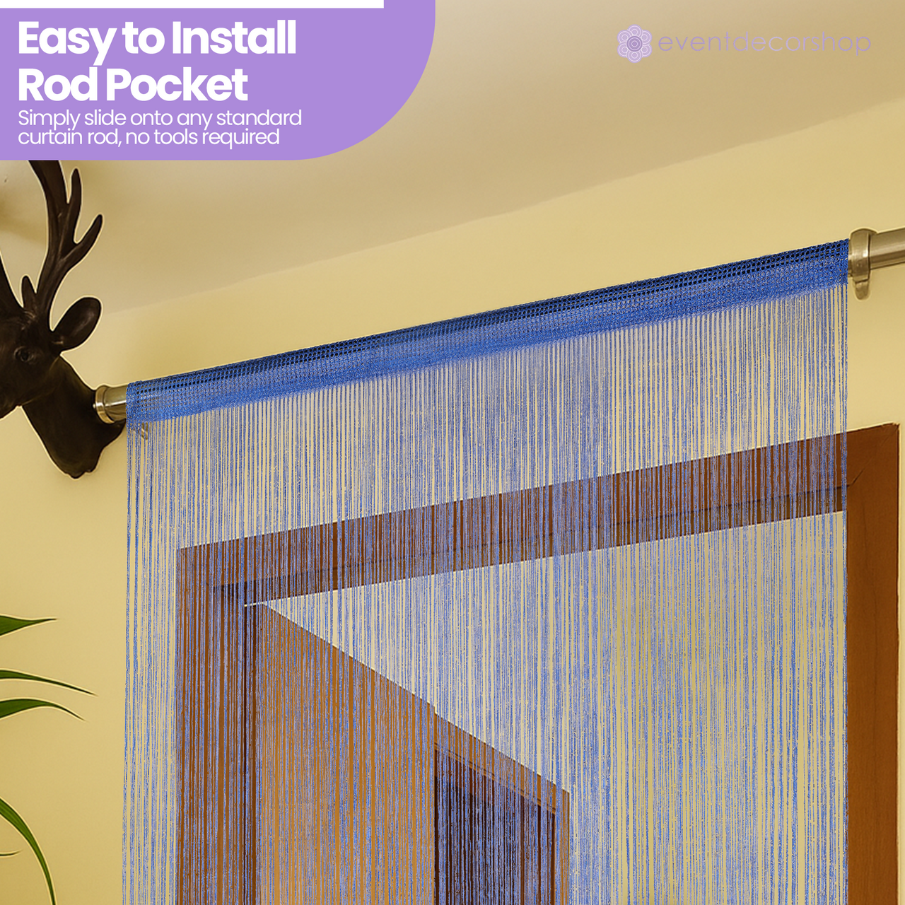 String Curtain Panel - Royal Blue
