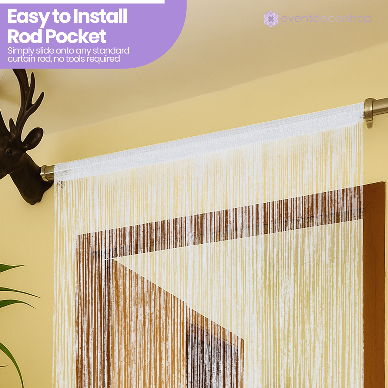String Curtain Panel - White