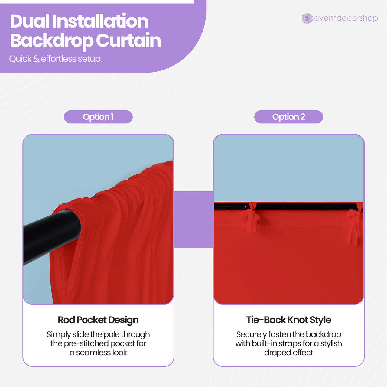 100GSM Ice Silk Photography Backdrop (No Swag) - Red