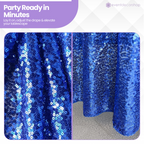 Sequin Rectangle Sparkly Tablecloth - Royal Blue