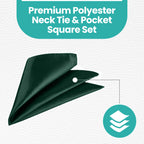 Dark Green Tie and Handkerchief