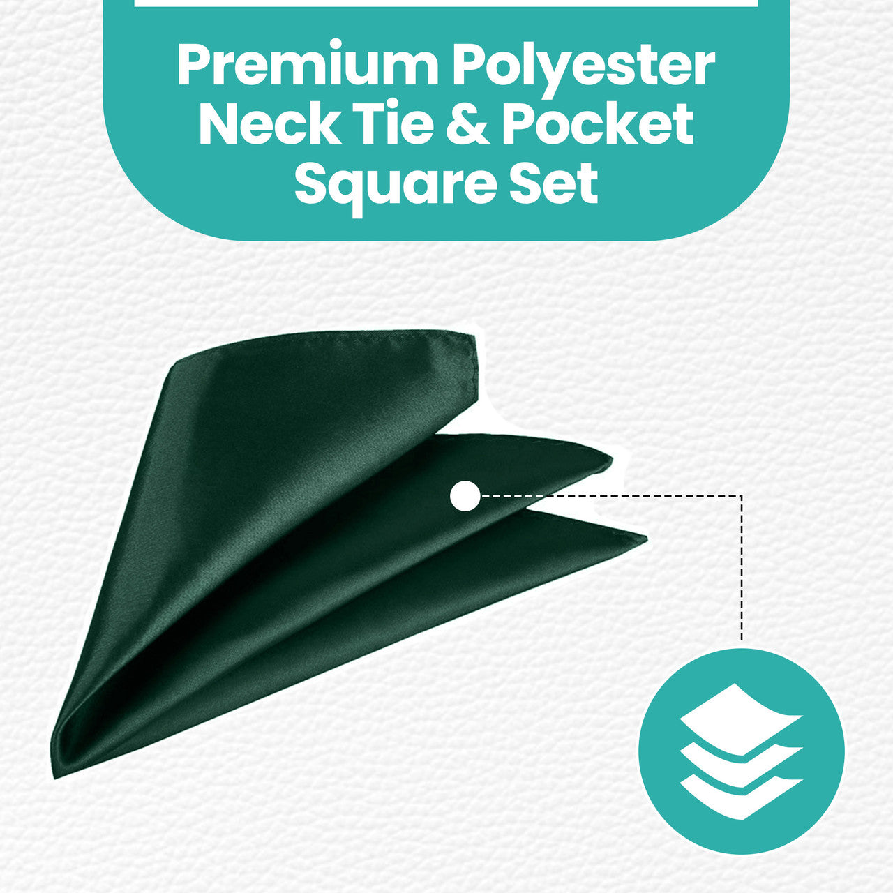 Dark Green Tie and Handkerchief