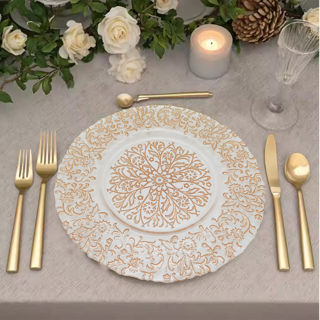 Round Charger Plate - Royal Rose Gold x 6