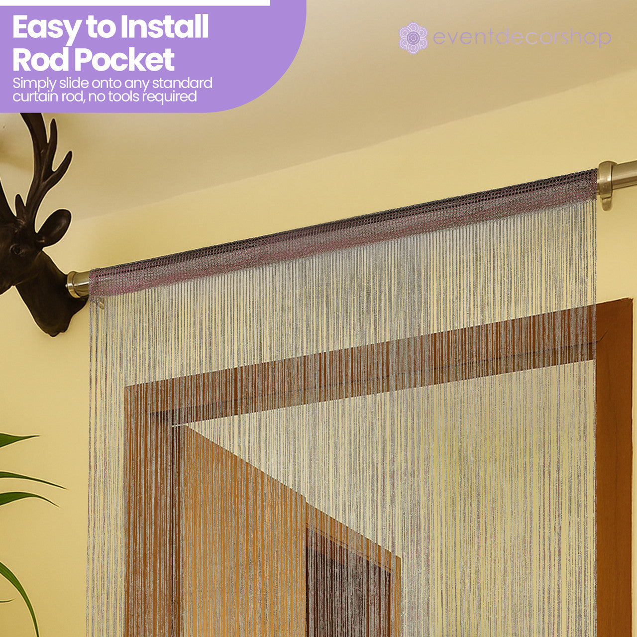 String Curtain Panel - Champagne