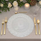 Round Charger Plate - Peacock Silver x 6