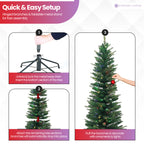 Whisper Slim Christmas Tree with Coloured Lights - 4ft/5ft/6ft