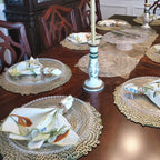 Round Charger Plate - Clear with Clear Beads x 6