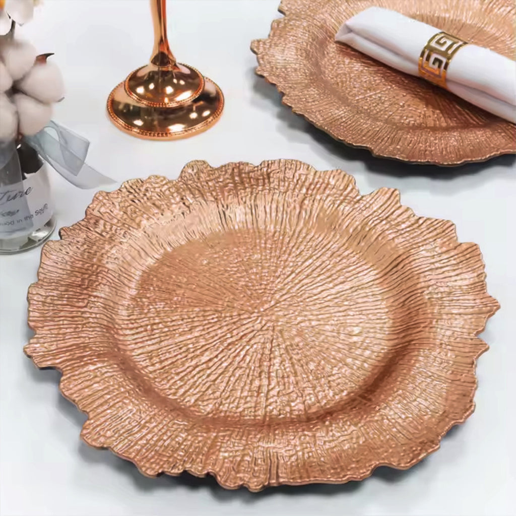 13" Round Charger Plate - Vintage Rose Gold