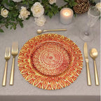 13" Round Charger Plate - Peacock Red