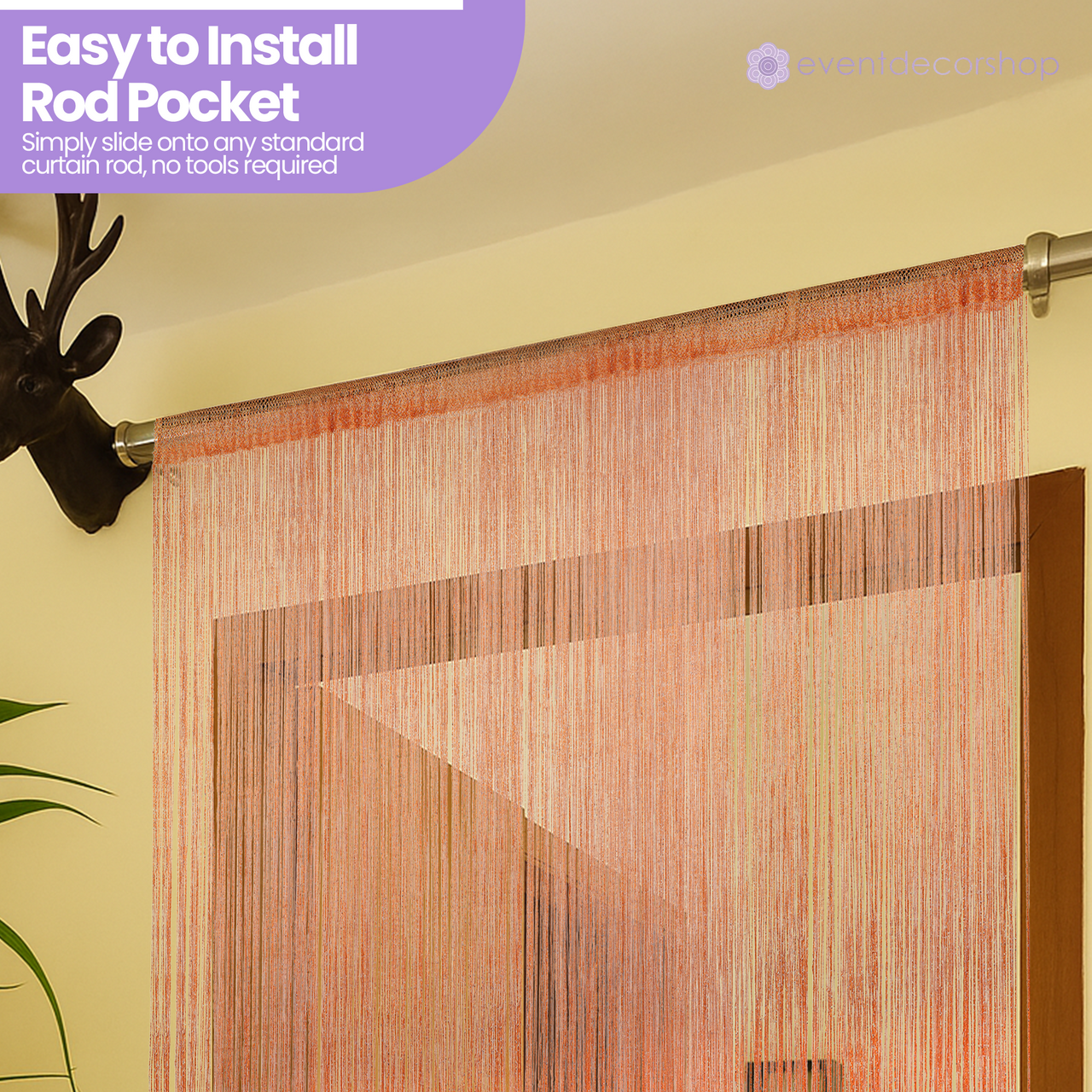 String Curtain Panel - Orange
