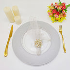 Round Charger Plate - Checkered Silver x 6