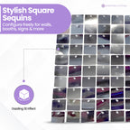 30x30cm Sequin Wall Panel - Silver