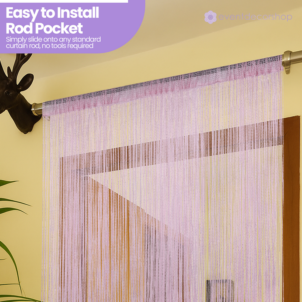 String Curtain Panel - Pink