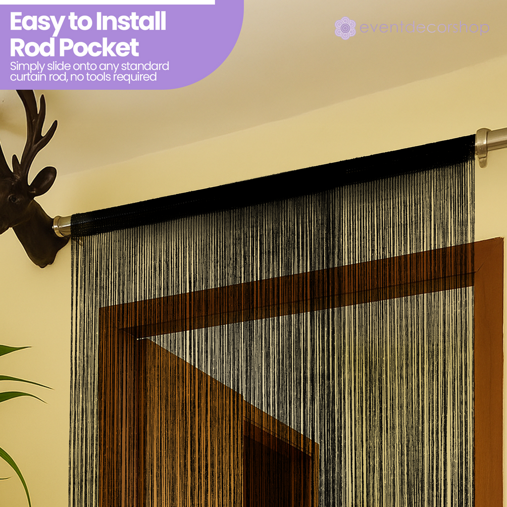 String Curtain Panel - Black