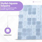 30x30cm Glitter Finish Sequin Wall Panel - Glitter Silver