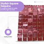 30x30cm Sequin Wall Panel - Rose Pink