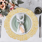 13" Round Charger Plate - Crackled Gold