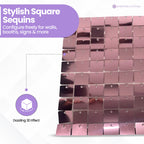 Square Sequin Wall Backdrop Panels - Pink