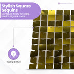 30x30cm Sequin Wall Panel - Metal Gold