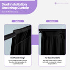 100GSM Ice Silk Photography Backdrop (No Swag) - Black
